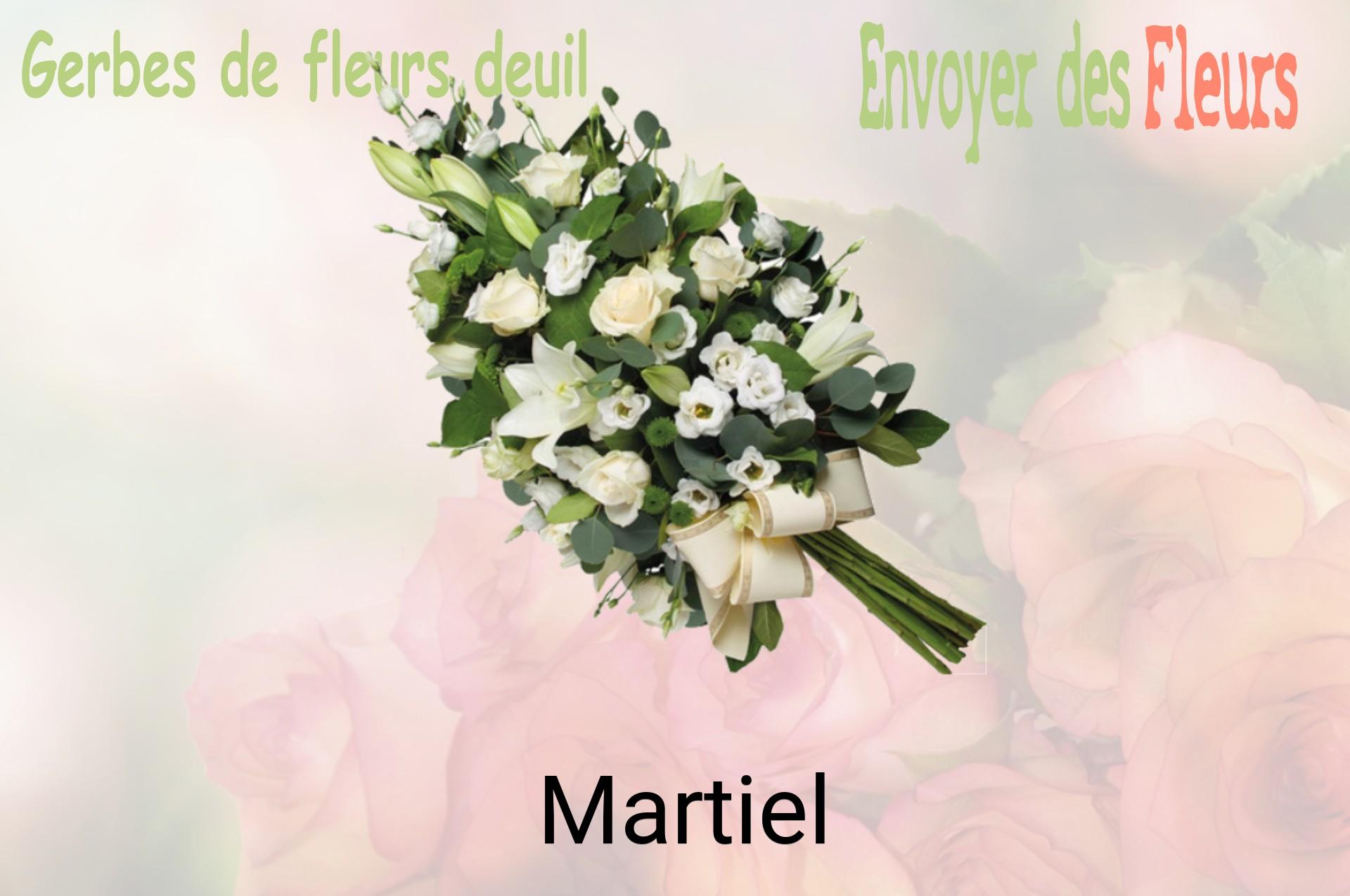 Gerbe de fleurs de deuil livrée à Martiel